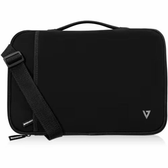 V7 Elite 12.2in Laptop Sleeve Bag with Strap & Handle – Black Case Zippered - Picture 9 of 9